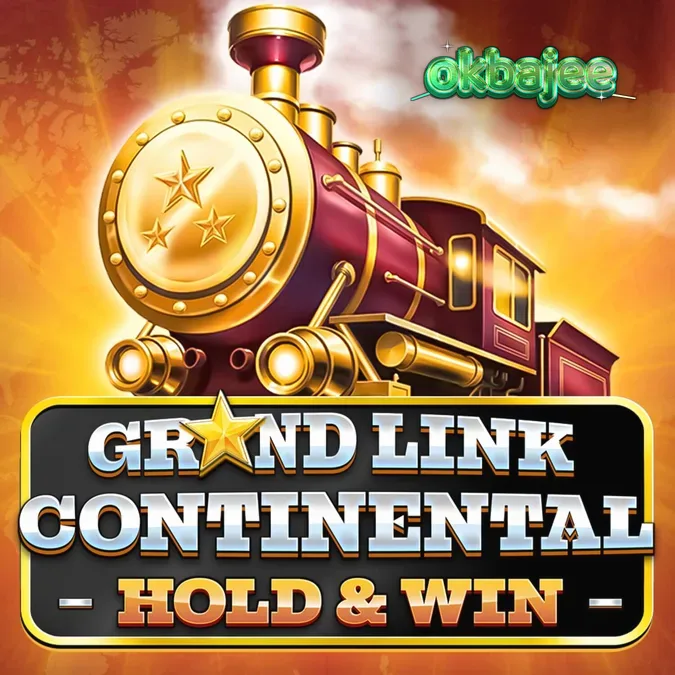 Grand Link Continental: Hold & Win স্লট গেমের একটি দৃশ্য যেখানে ট্রেন এবং গোল্ডেন কয়েন দেখা যাচ্ছে